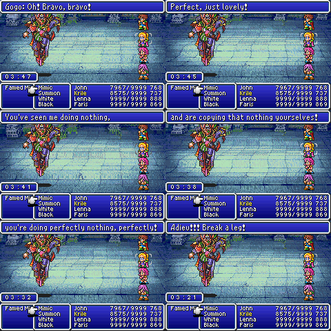 final fantasy v advance mime job class