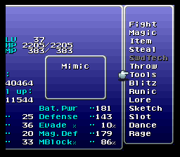 final fantasy vi advance gogo skill menu